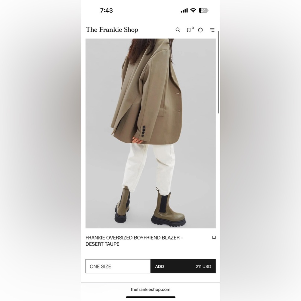 The Frankie Shop oversized blazer tan size s